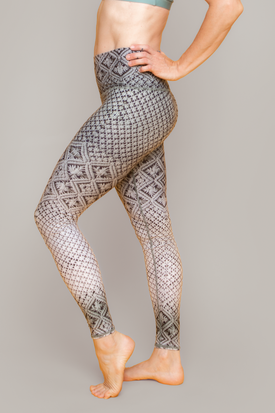 Boho Botanical High Waisted Yoga Leggings (AOP) - AI Art, Workout Leggings